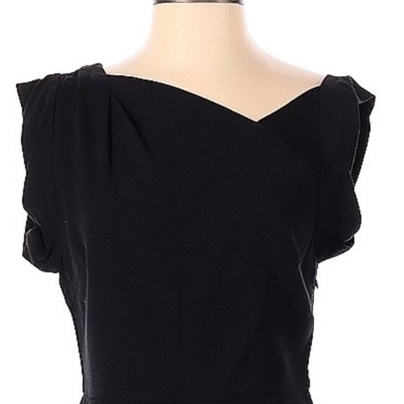 Philip Lim Cocktail Sheath Dress Asymmetrical V- Neckline Black Size 4 - Picture 2 of 7